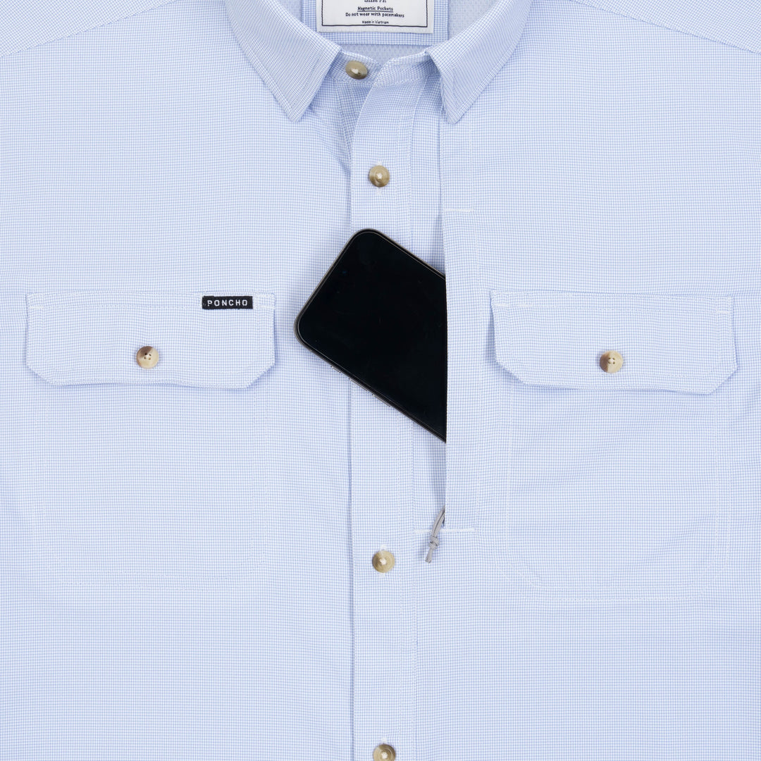 Poncho The Anchoa Blue Microcheck Image 05