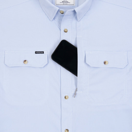 Poncho The Anchoa Blue Microcheck Image 05