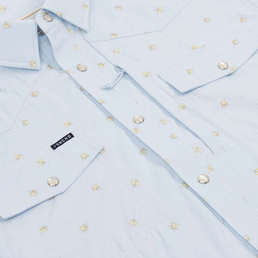 Poncho The Bonito Light blue rose print Image 03