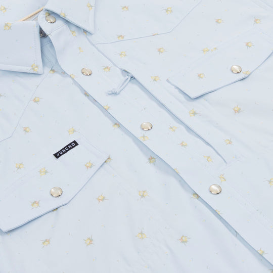 Poncho The Bonito Light blue rose print Image 03