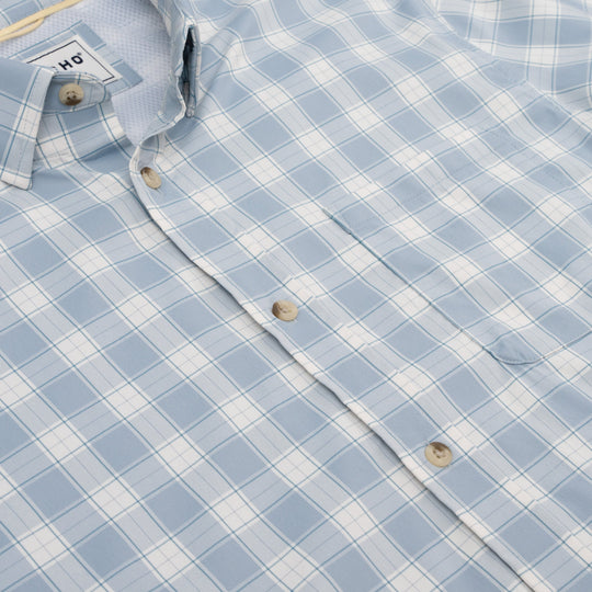 Poncho The Lido Key Washed Blue and Grey Plaid Image 02