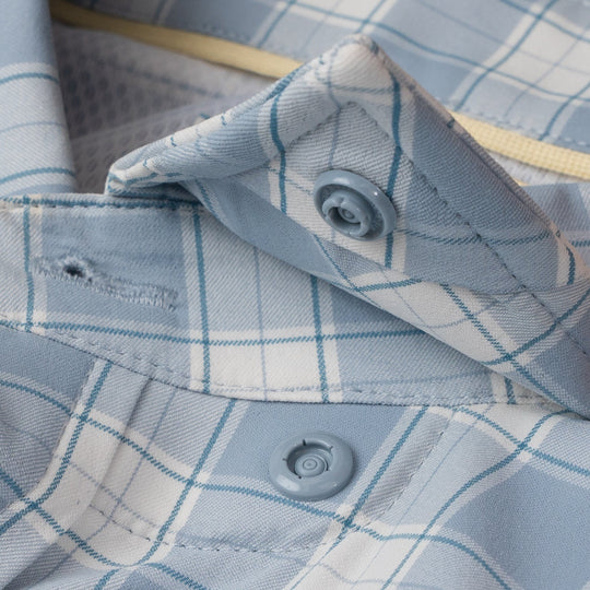 Poncho The Lido Key Washed Blue and Grey Plaid Image 03