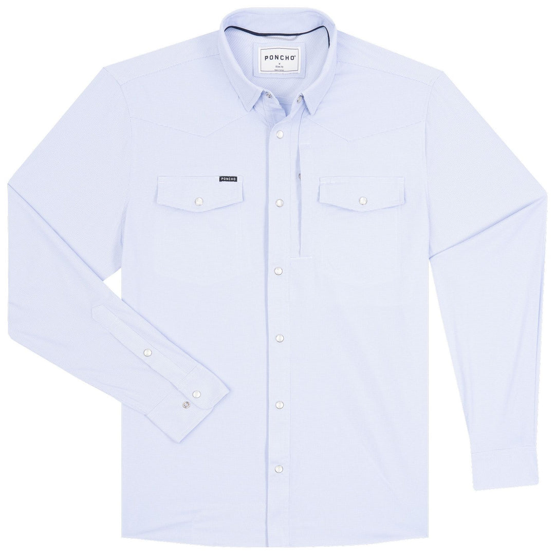 Poncho The Nueces Blue Microcheck Image 01