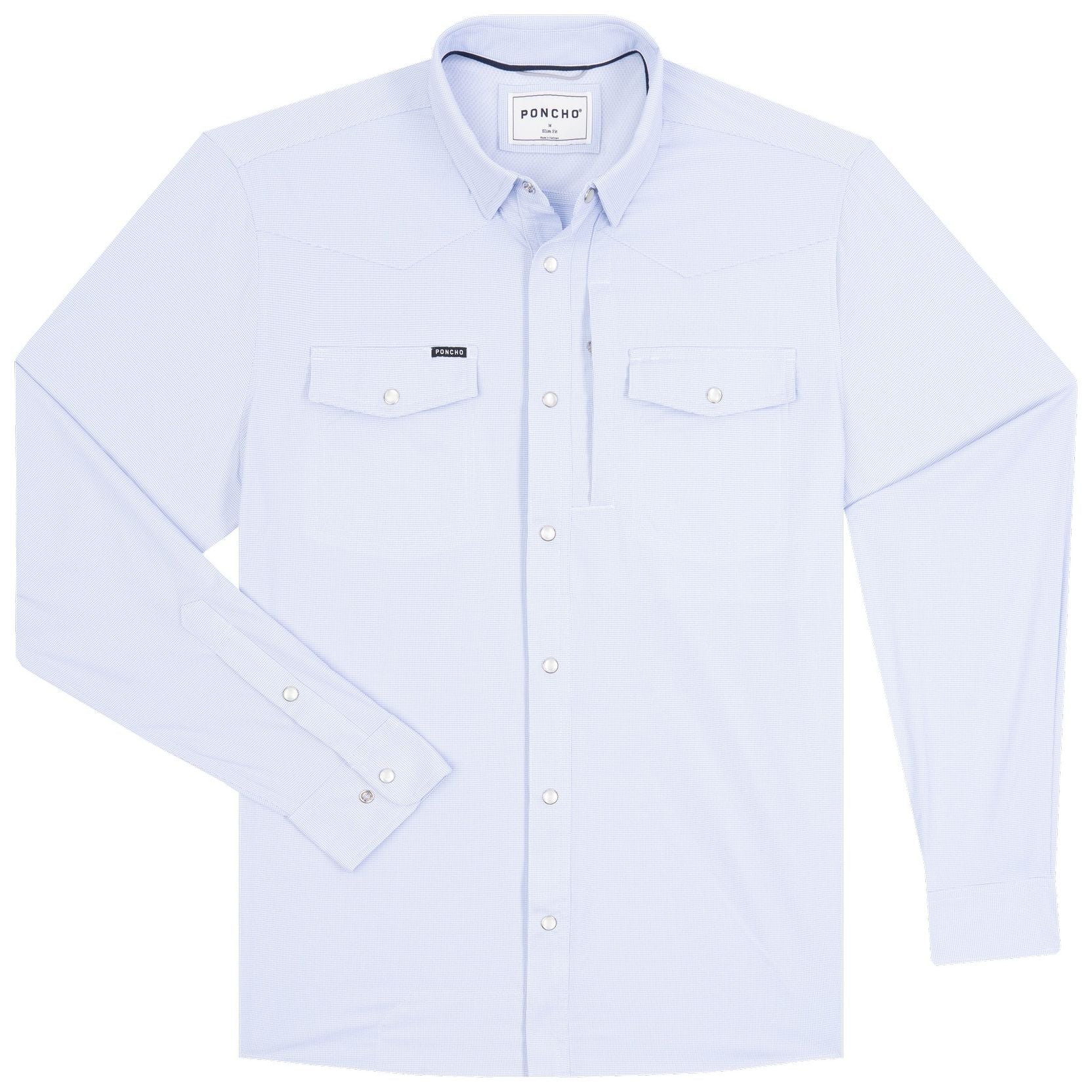 Poncho The Nueces Blue Microcheck Image 01