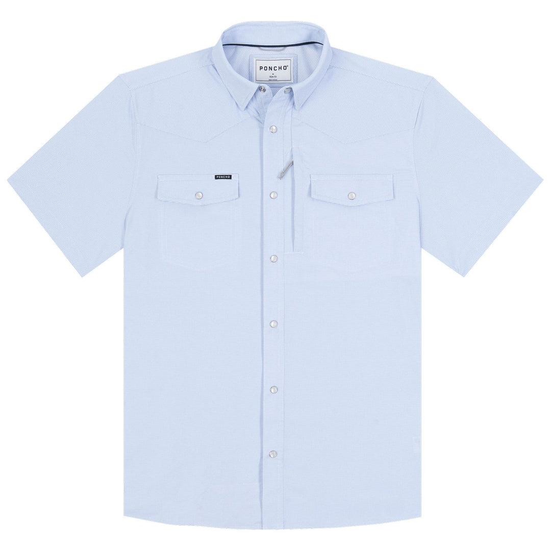 Poncho The Padre Blue Microcheck Image 01
