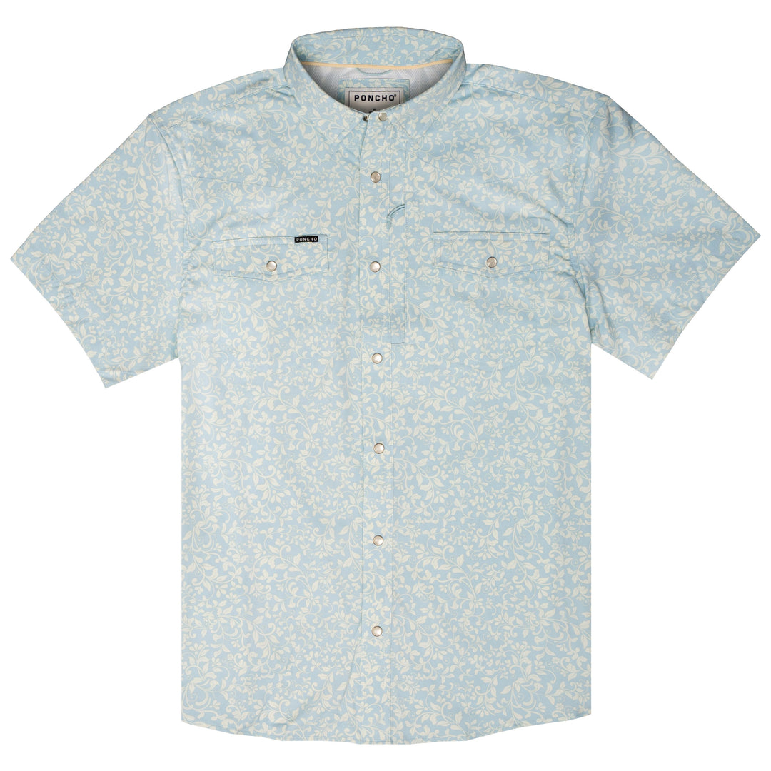 Poncho The Pinos Altos Blue Western Flower Print Image 01