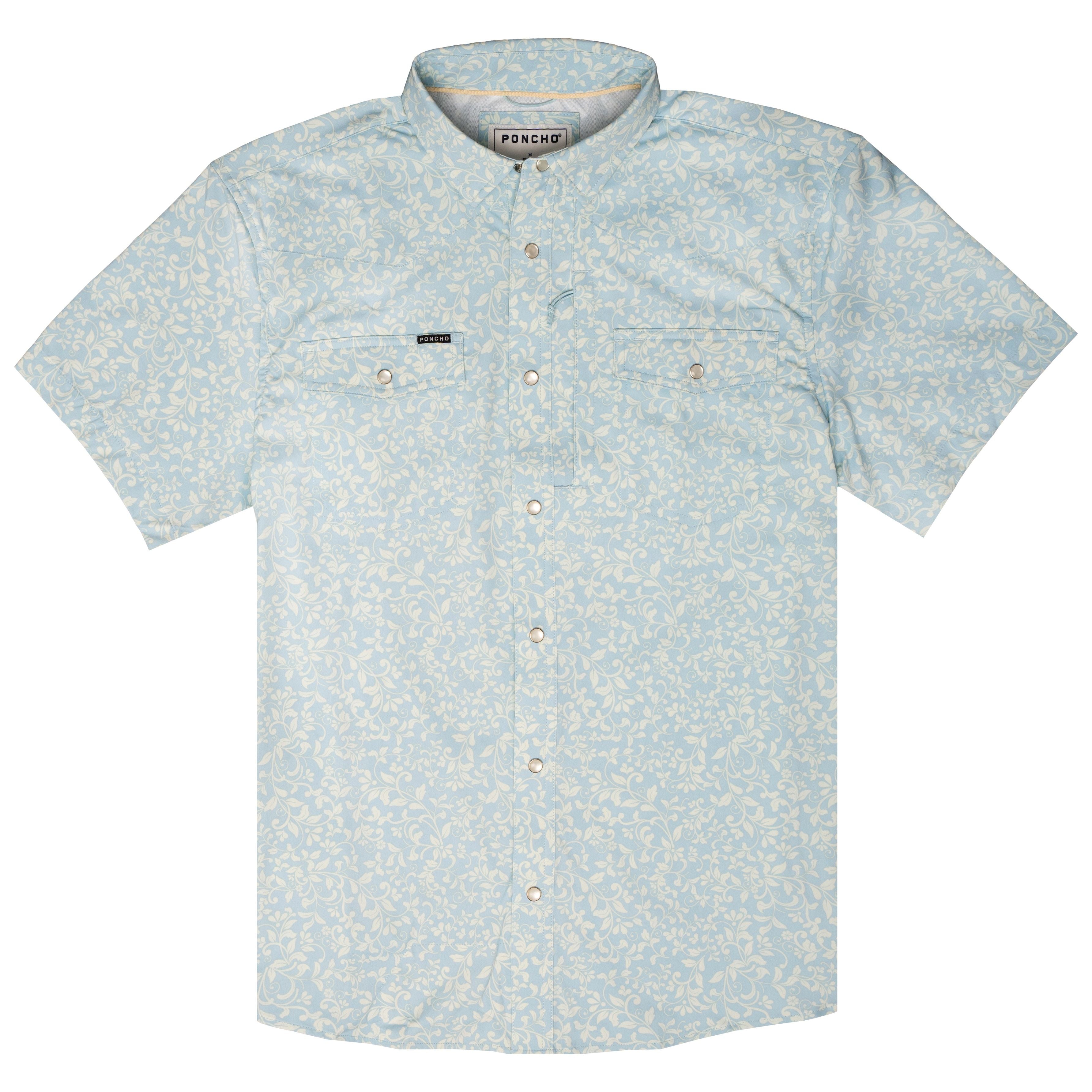 Poncho The Pinos Altos Blue Western Flower Print Image 01