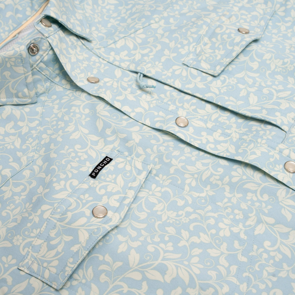 Poncho The Pinos Altos Blue Western Flower Print Image 02