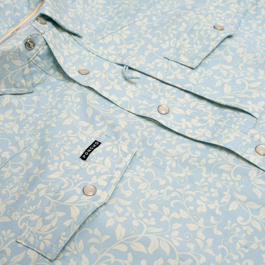 Poncho The Pinos Altos Blue Western Flower Print Image 02
