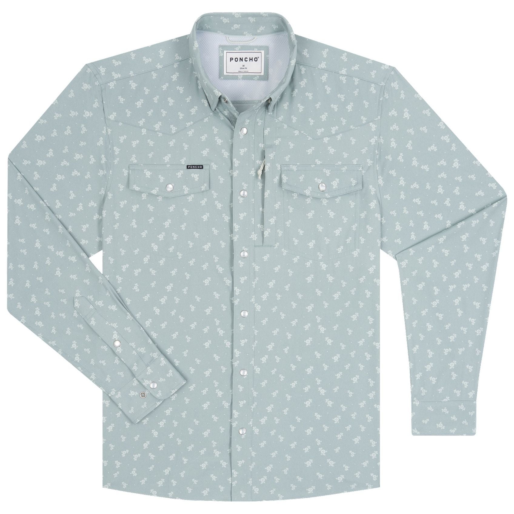 Poncho The St. Helens Blue Yellowstone Flower Print Image 01