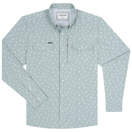 Poncho The St. Helens Blue Yellowstone Flower Print Image 01